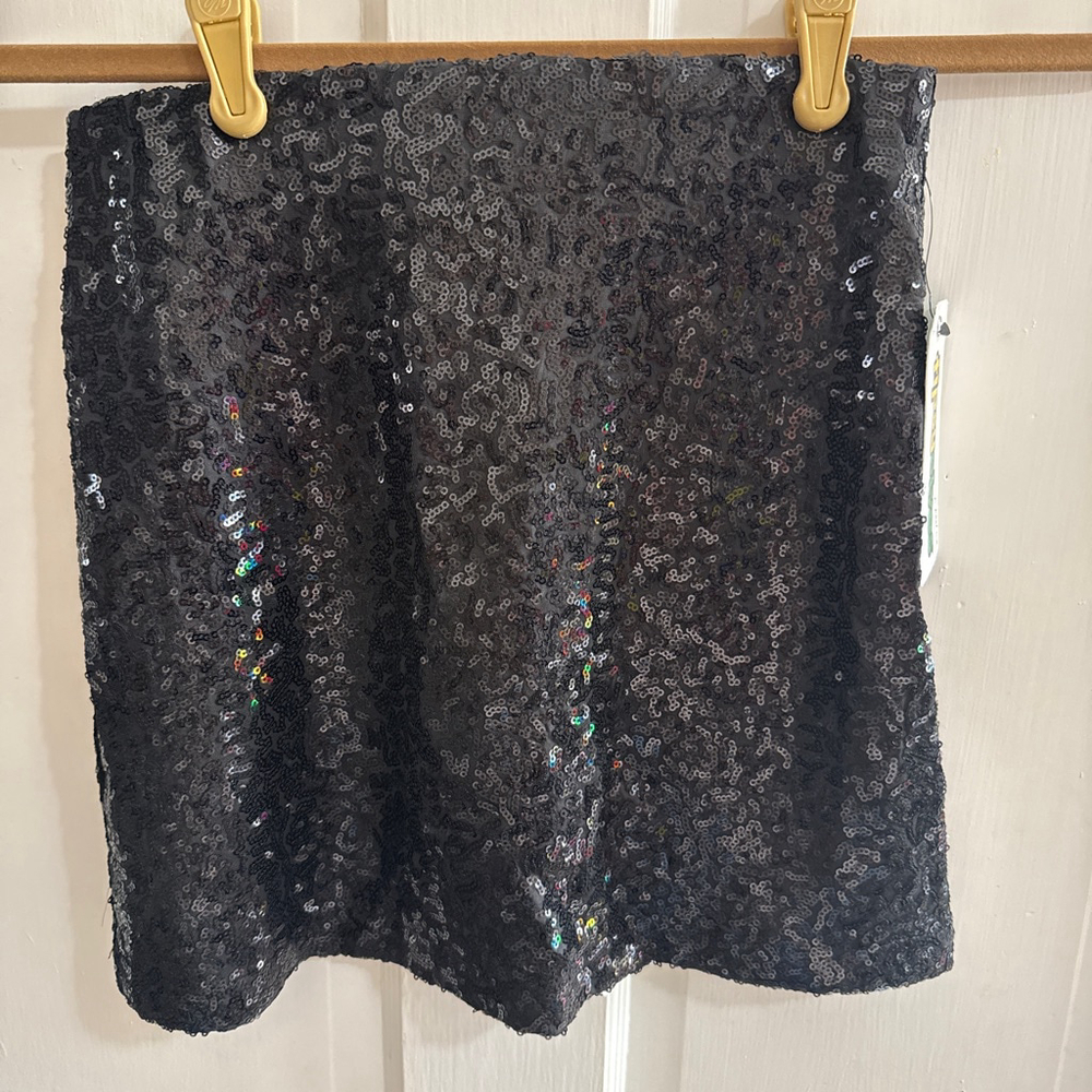 Tipsy Elves Black Sequin Mini Skirt